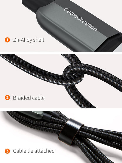3.3FT USB C to USB C Cable 2-Pack PD 100W with LED Display, Durable USB C Cable Braided with Display for Ipad Air, Pro, Macbook Pro, Galaxy S23 Pixel Steam Deck PS5 1M Black
